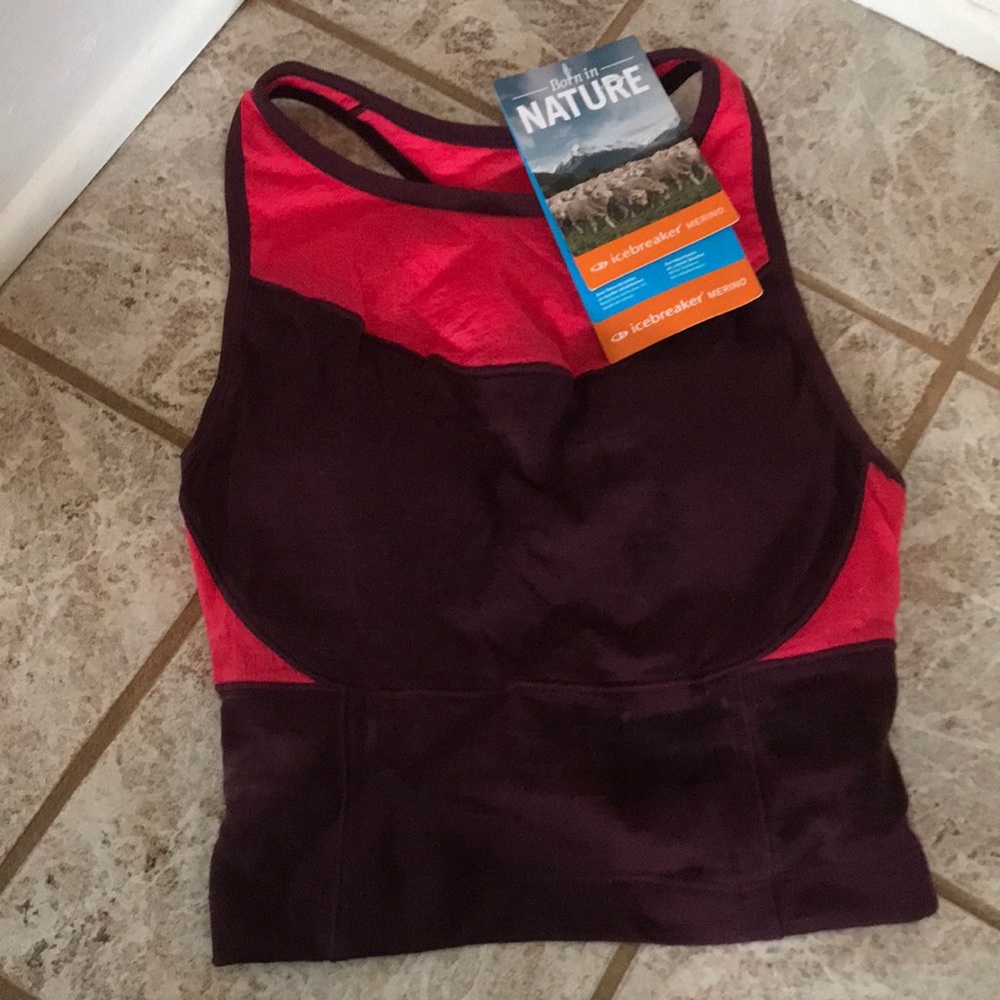 NWT Icebreaker Merino Wool Long Sports Bra